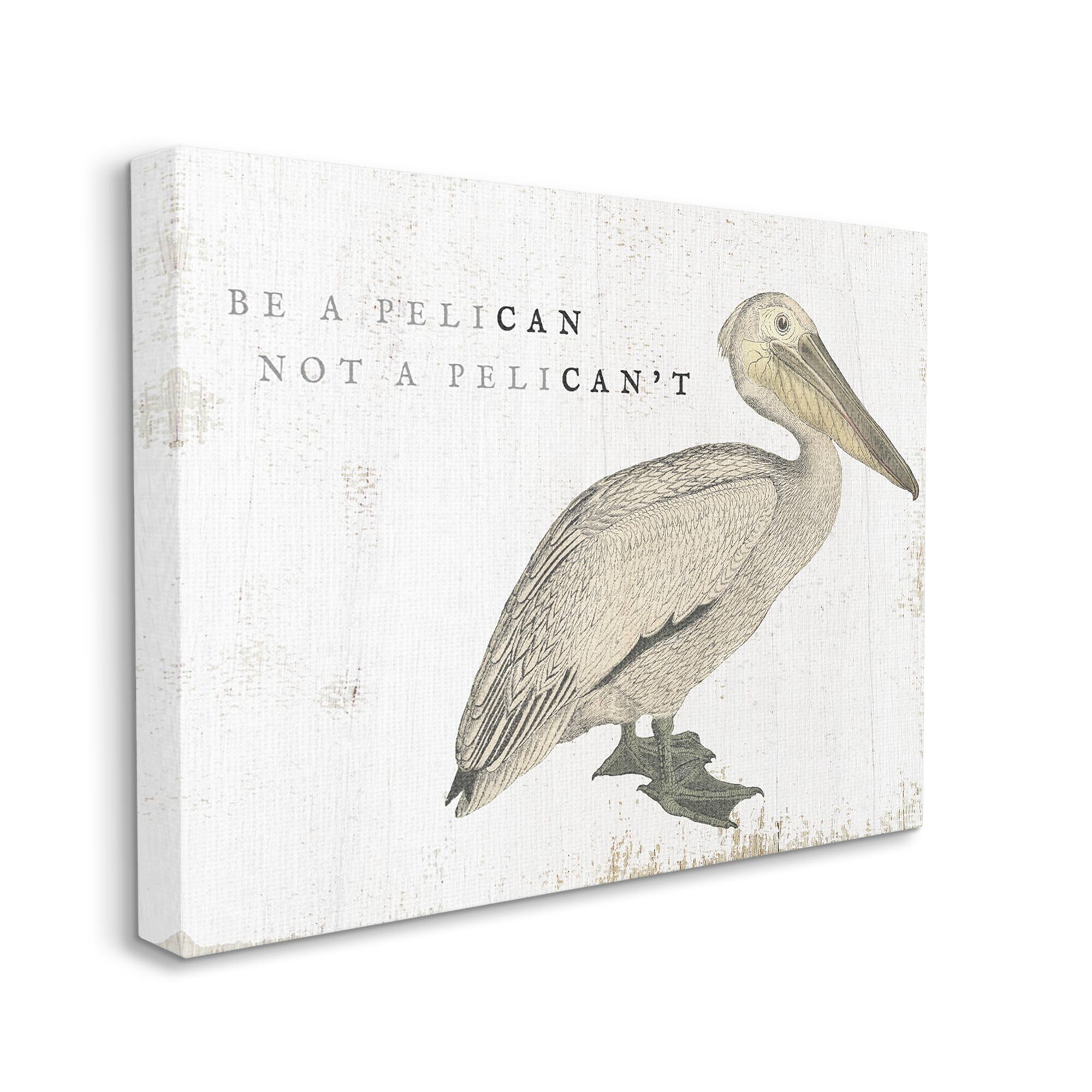 Stupell Industries Be Pelican not Pelican't Funny Beach Phrase Pun Canvas Wall Art